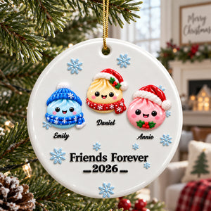 Bestie Forever Christmas Squishy Dumpling Style - Real 3D Raised Ornament