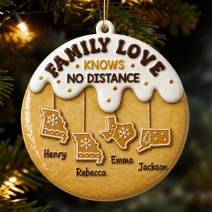 Love Connects Every Mile - Real 3D Raised Ornament - Personalized Christmas Birthday Gifts