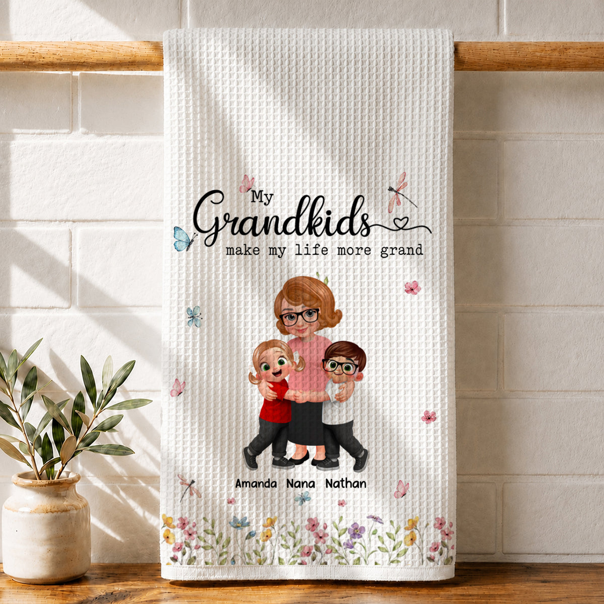 Make Life More Grand With Lovely Kids - Personalized Custom Kitchen Towel