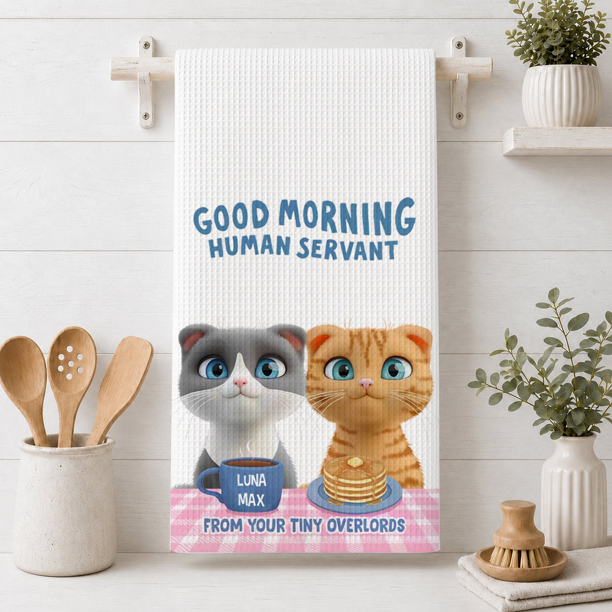 Human Servant Kitchen Towel - Personalized Birthday Gifts For Cat Lovers -  Kitchen Towel