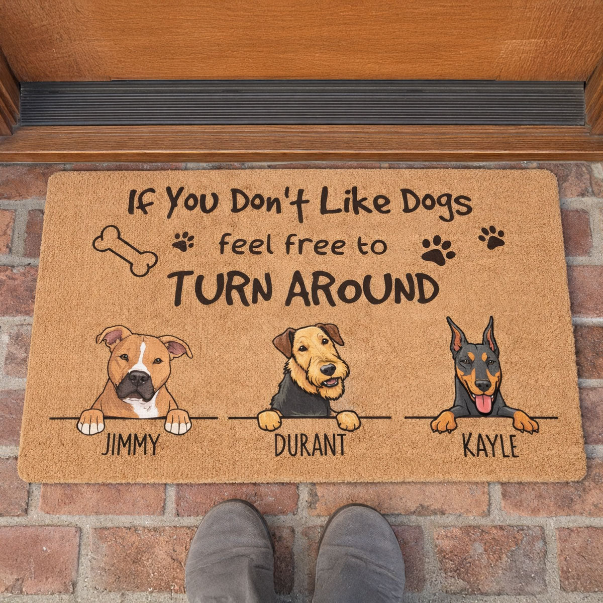 If You Don't Like Dogs, Feel Free To Turn Around Personalized Dog Doormat