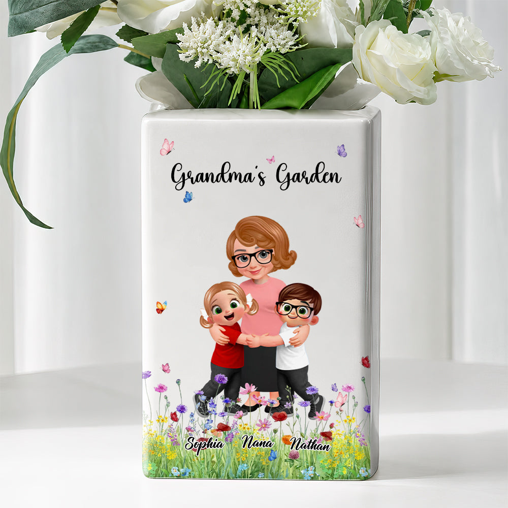 Grandma‘s Garden Flowers - Personalized Ceramic Book Vase