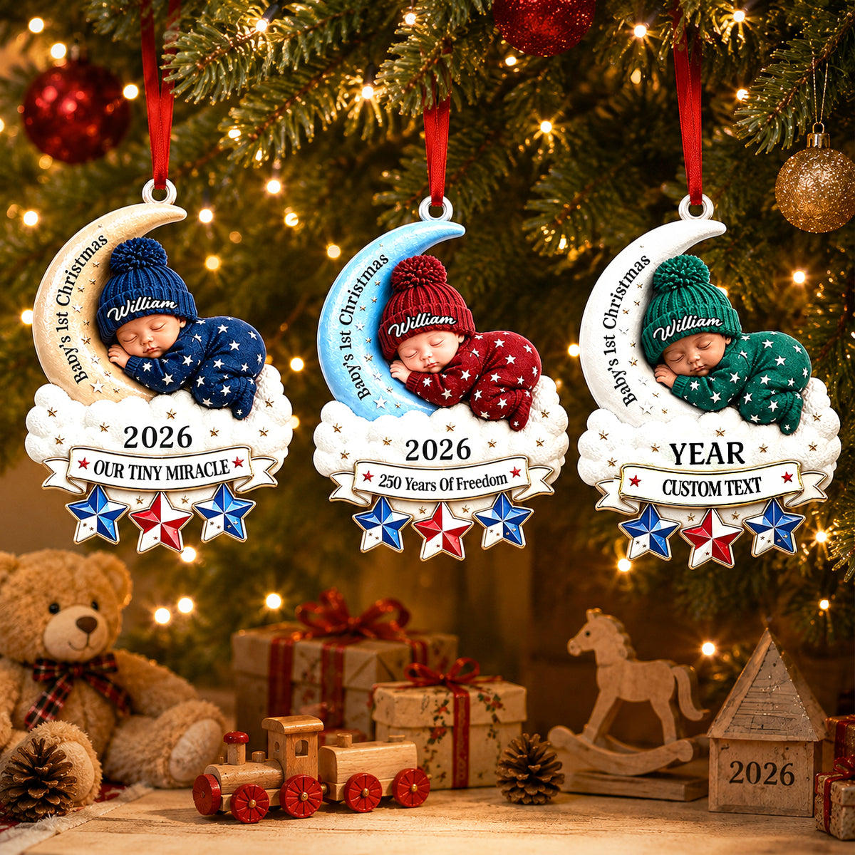 Sleeping Baby Acrylic Ornament  - Real 3D Raised Ornament