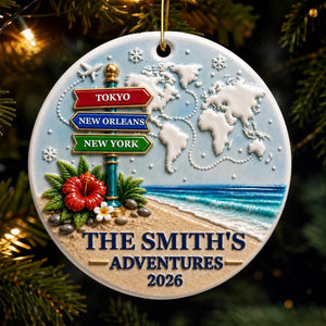 Best Vacation With My Family Christmas - Real 3D Ceramic Ornament