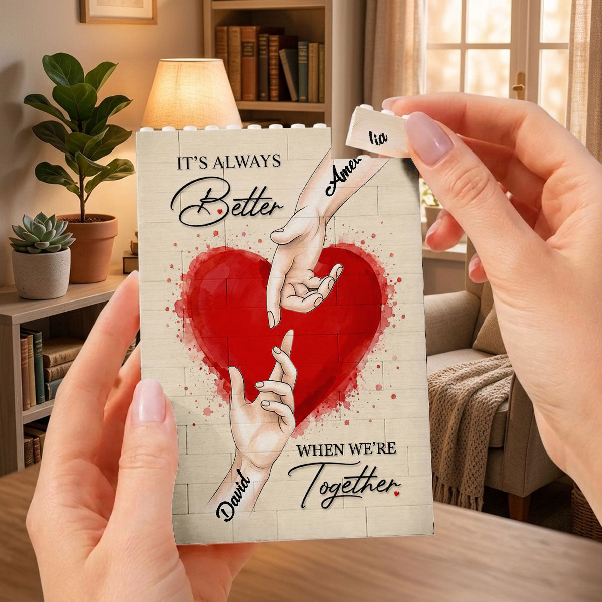 It's Always Better When We're Together - Personalized Shaped Building Brick Blocks