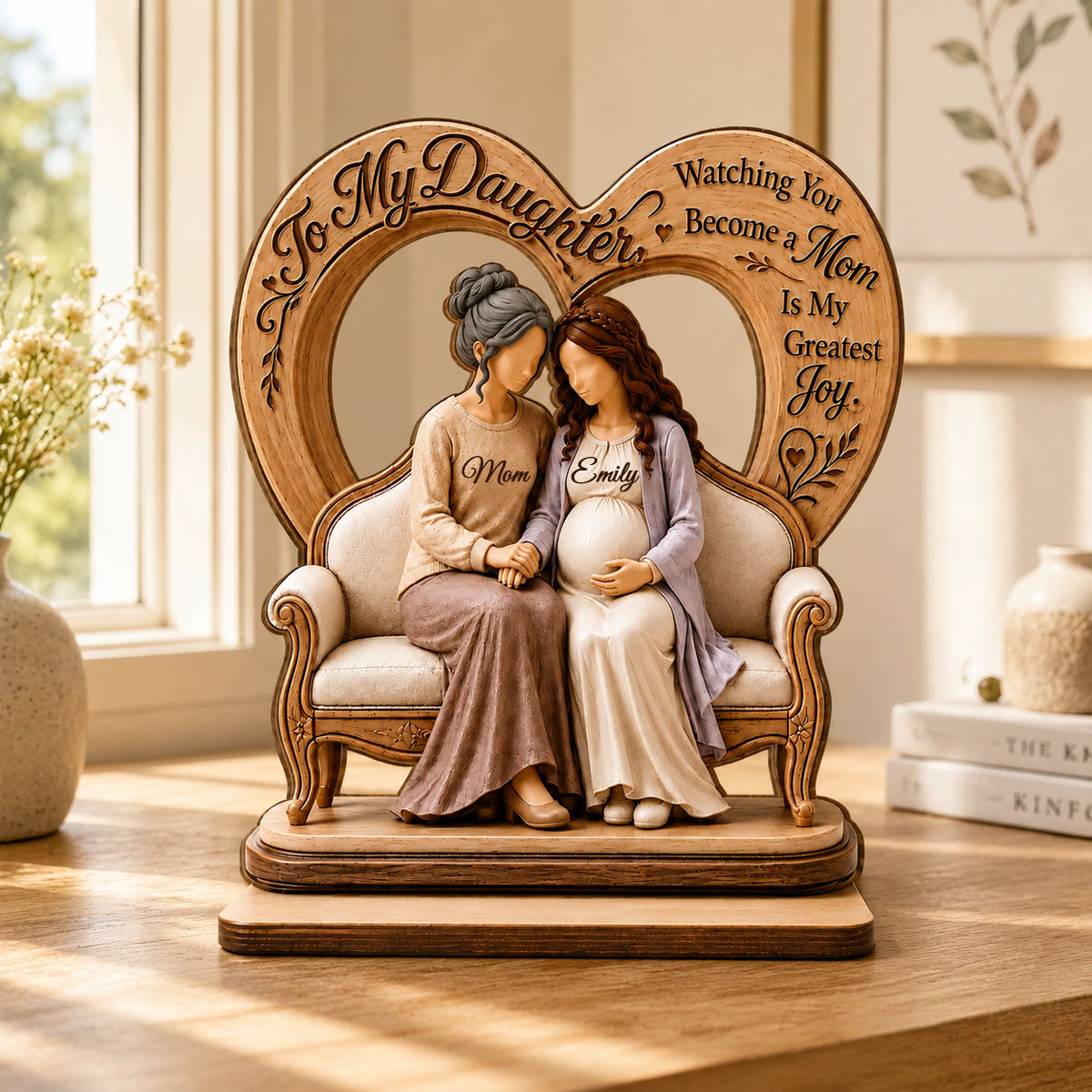 To My Daughter Pregnancy Expecting Mom - Personalized 2-Layered Wooden Plaque - New Mom Gift, Gift For Daughter