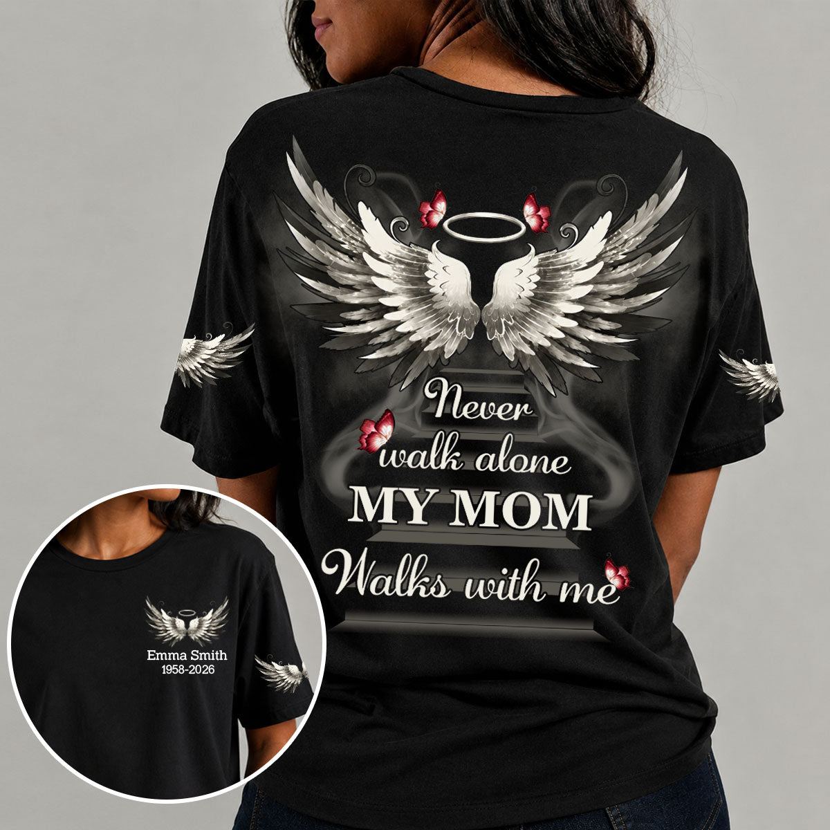 Never Walk Alone - Personalized Memorial T-Shirt