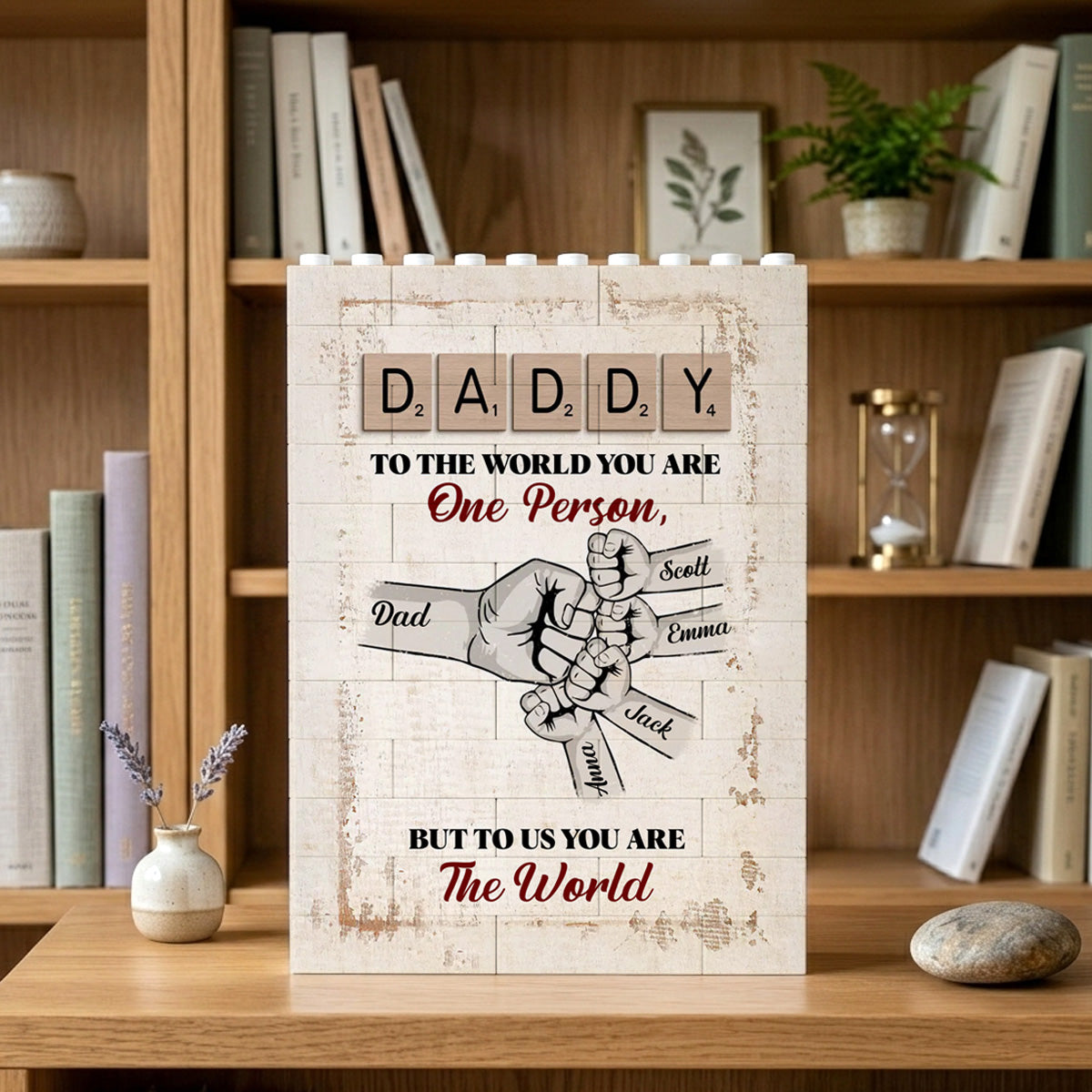 Daddy And Me You Are The World Personalized Brick Block