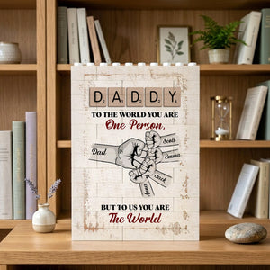 Daddy And Me You Are The World Personalized Brick Block