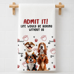 Admit It Mom Dad - Personalized Name Waffle Weave Kitchen Towel, Housewarming Gift