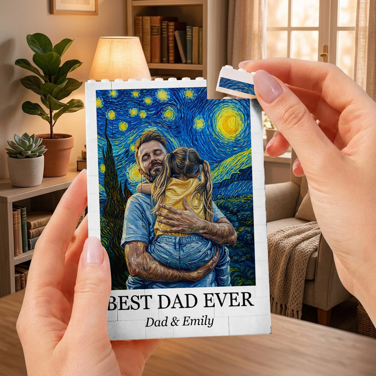 Custom Photo Starry Night - Personalized Brick Block