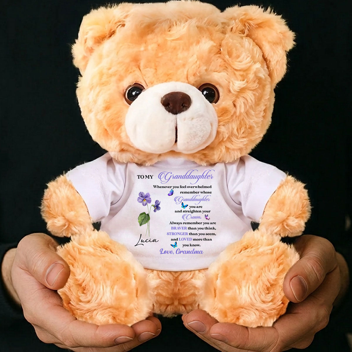 Whenever You Feel Overwhelmed - Personalized Grinding Loop Velvet Bear Doll