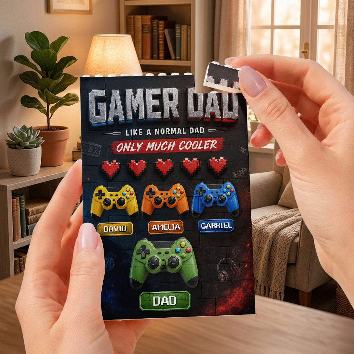 Gamer Dad - Personalized Shaped Building Brick Blocks