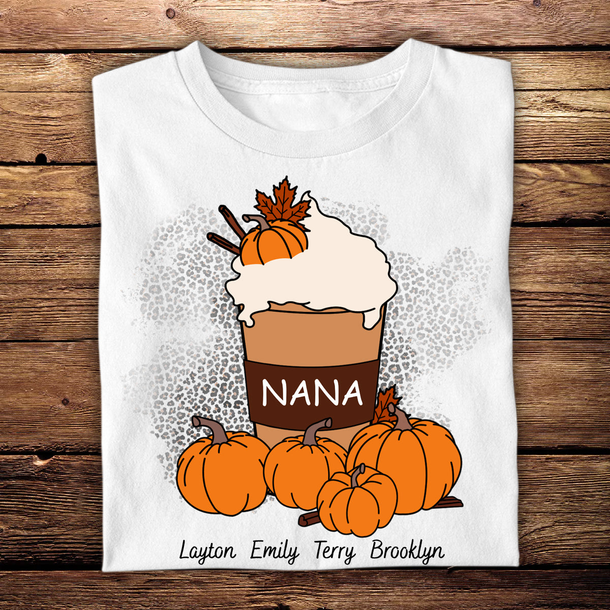 Grandma Mom Pumpkin Latte - Personalized Apparel - Autumn Gift For Mom, Grandma