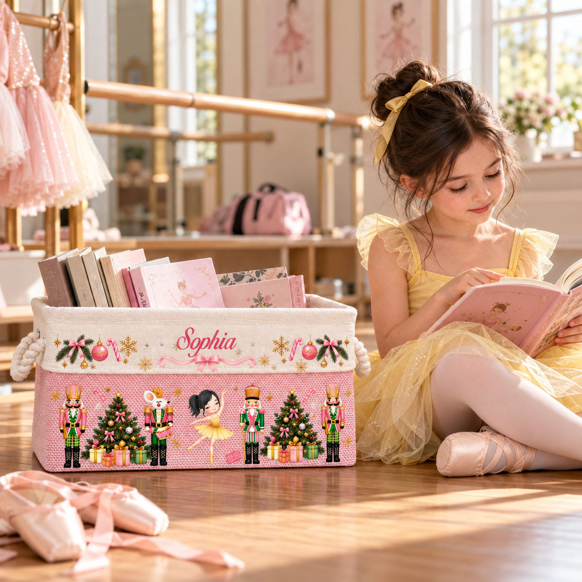 Nutcracker, Ballet, Christmas Organizer, Gift For Ballet Lover, Ballerina - Personalized Storage Basket