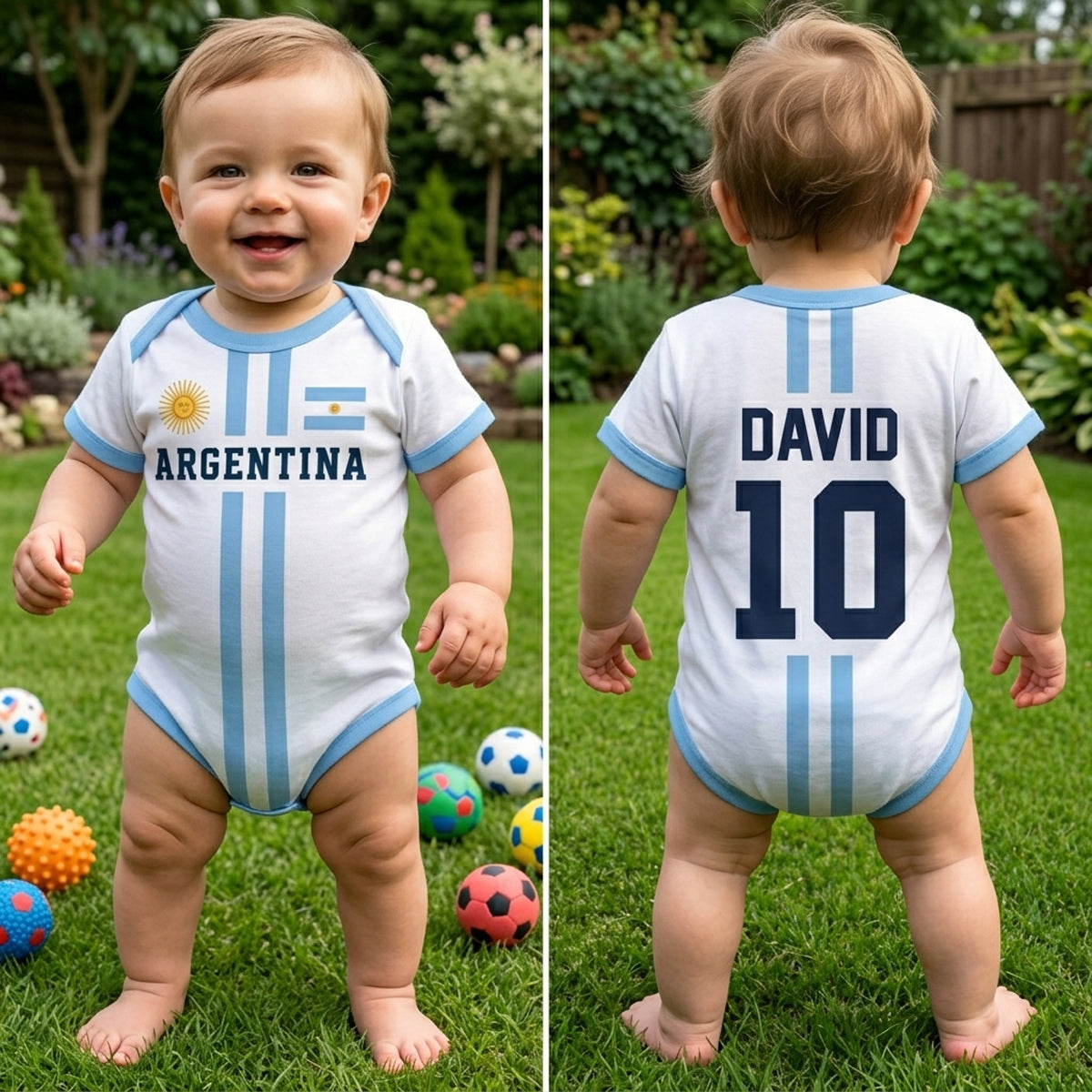 World Cup's Baby Jersey Bodysuit - Personalized Baby Shower, Gender Reveal Gifts For New Moms, New Dads, Football Lovers