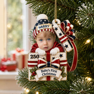 Baby Christmas Gift Box - Real 3D Raised Ornament