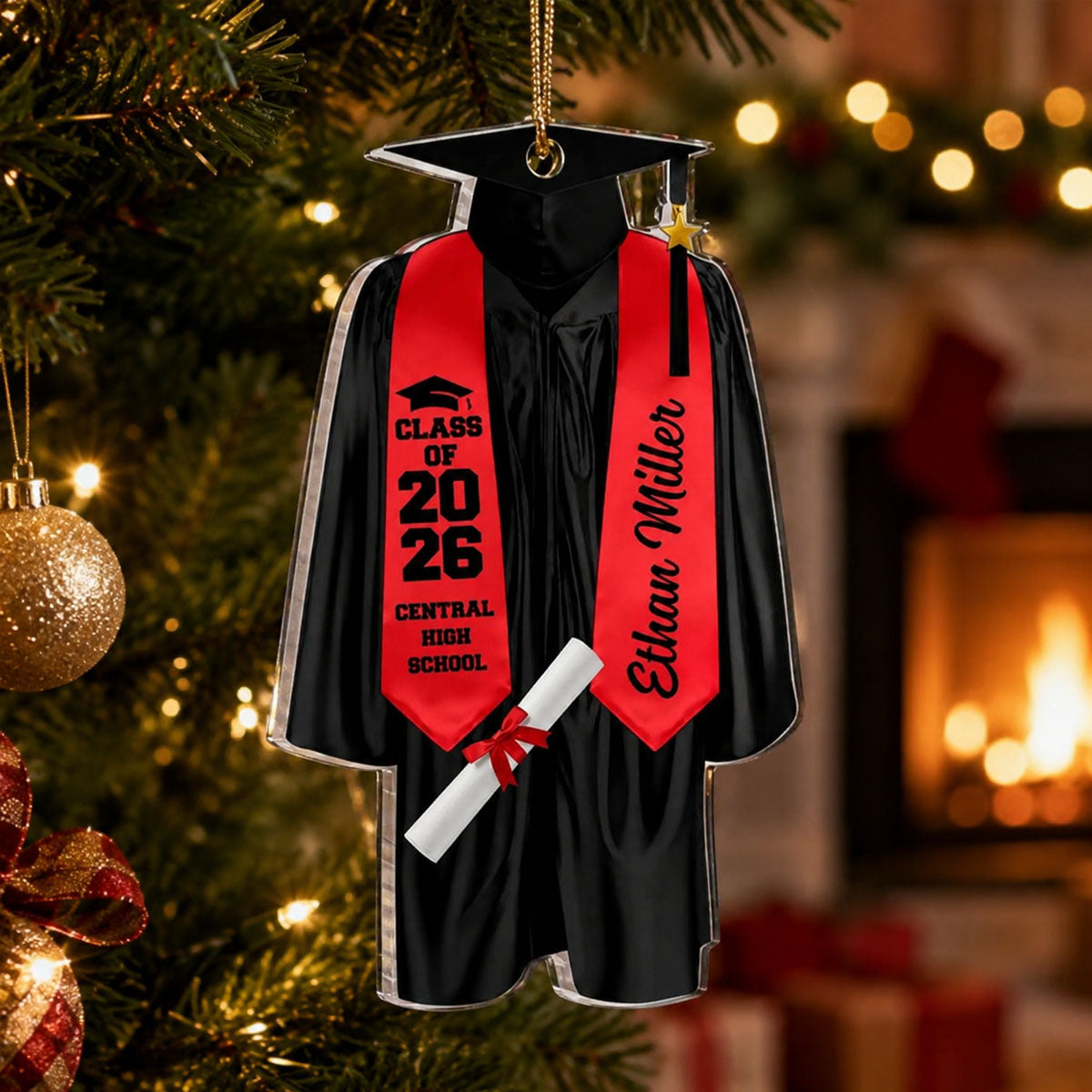 Graduation Gift Christmas Ornament - Personalized Wooden Ornament, Graduation Gift