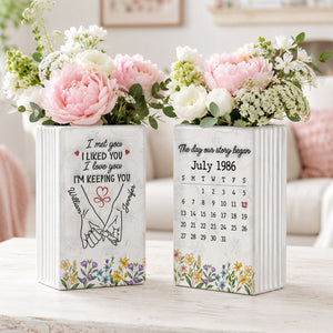 I Met You I Liked You I Love You - Personalized Ceramic Book Vase