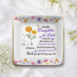 A Daughter By Heart Engaged Jewelry Dish for Her, Custom Wedding Jewelry Tray