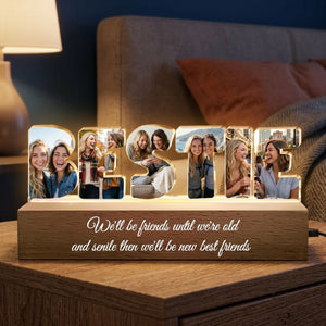 Custom Friendship Photo Collage - Personalized Photo LED Night Light
