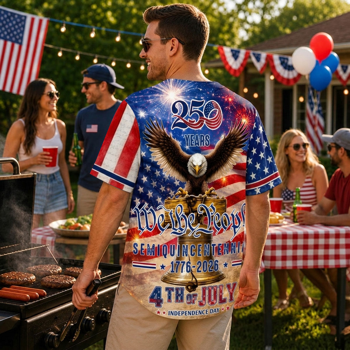 4th Of July 250TH Anniversary Celebration Custom 3D Baseball Jersey USA Special Edition 2026