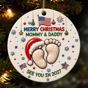 Welcome To Your Little World - New Mom New Born Ornament - Real 3D Raised Ornament