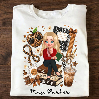 Teacher Life Teach Love Inspire - Personalized Apparel - Teacher Gift, Back To School Shirt For Teacher