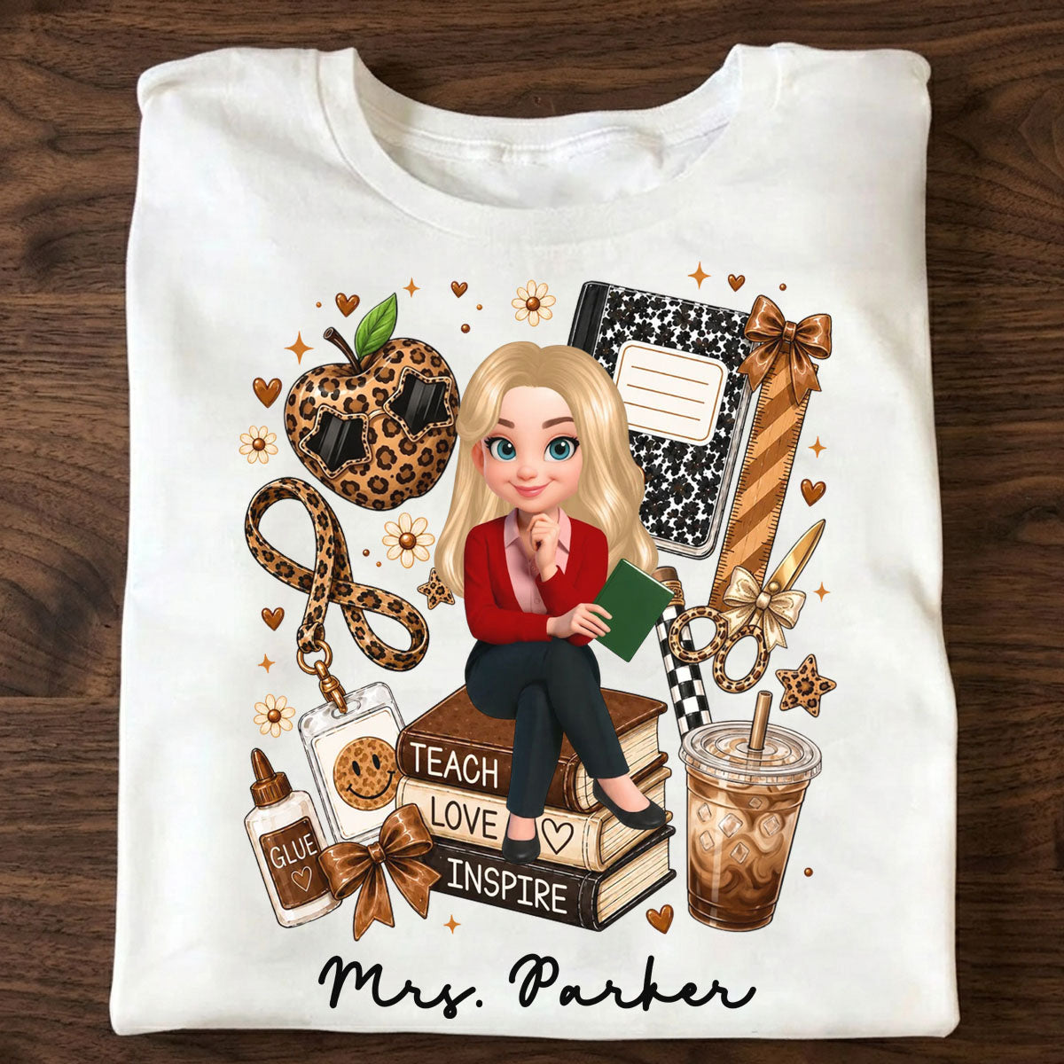 Teacher Life Teach Love Inspire - Personalized Apparel - Teacher Gift, Back To School Shirt For Teacher