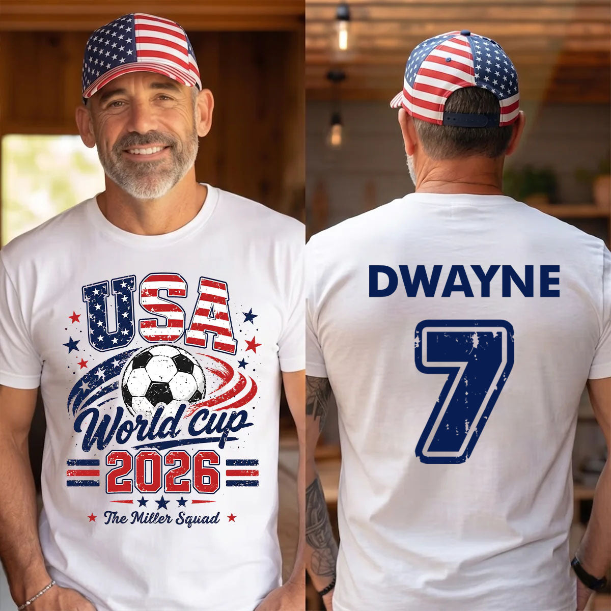 USA World Cup 2026 Family Personalized Matching Shirts - Patriotic USA Soccer Tees