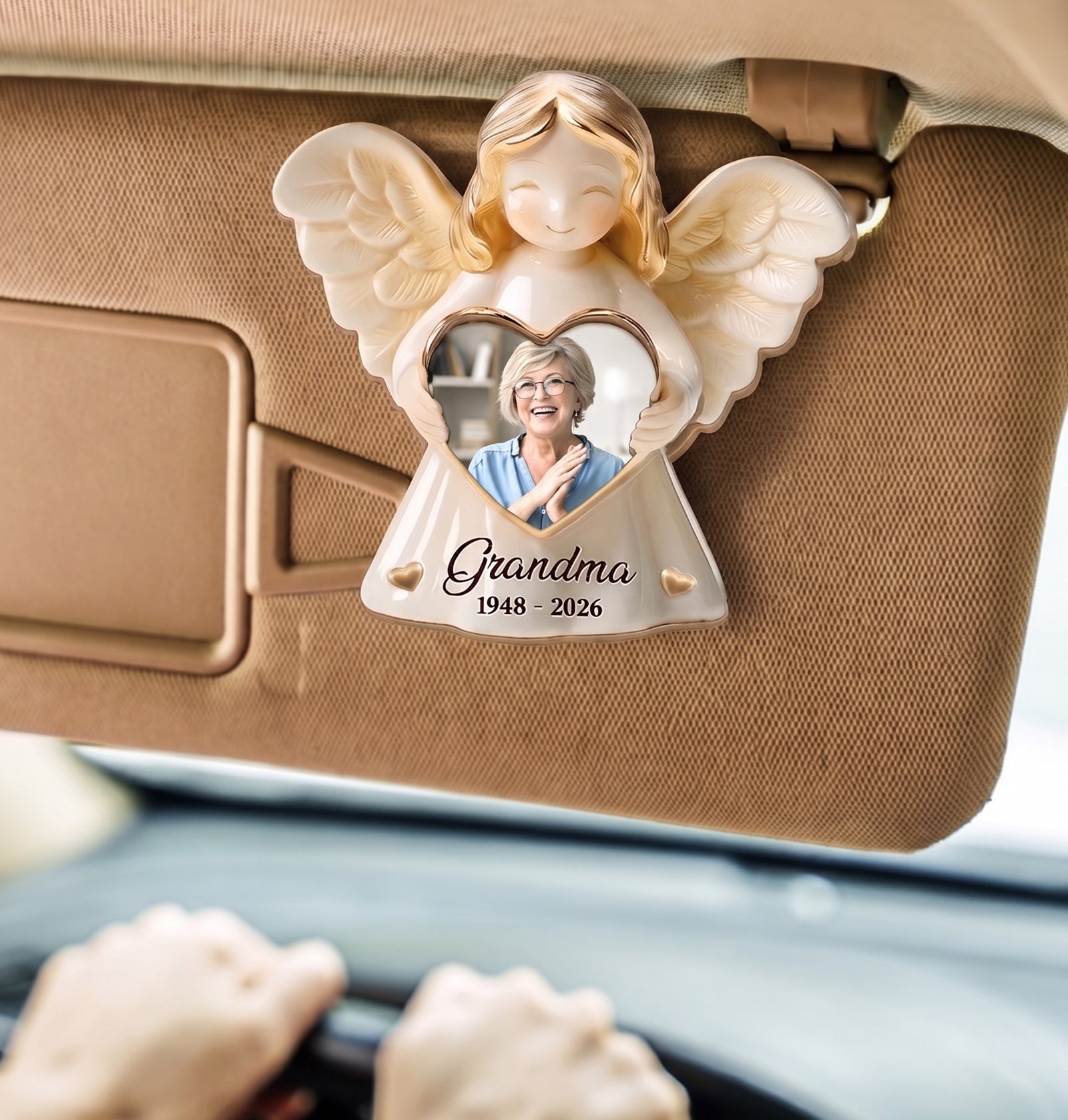 Custom Photo In Loving Memory Of A Gentle Soul - Memorial Personalized Custom Car Visor Clip - Sympathy Gift For Family Members
