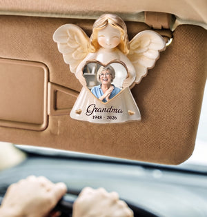 Custom Photo In Loving Memory Of A Gentle Soul - Memorial Personalized Custom Car Visor Clip - Sympathy Gift For Family Members