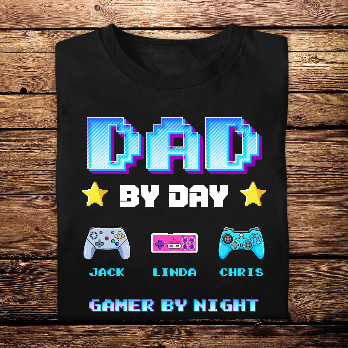 Daddy By Day Gamer By Night - Personalized Apparel - Gift For Father