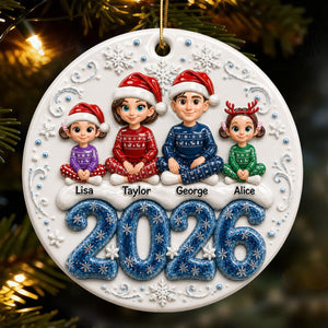 Love Grows Best Together Snow - Family Ornament - Real 3D Raised Ornament