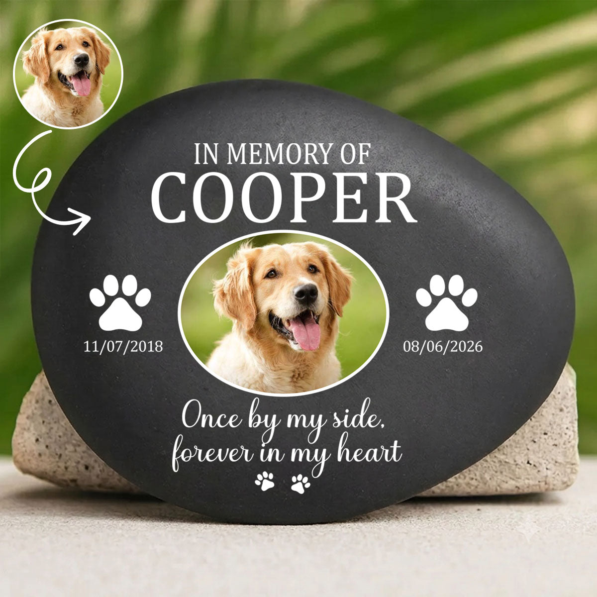 Custom Photo Once By My Side Forever In My Heart - Personalized Printed Rock