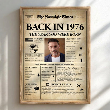 Back In 1976 The Year You Were Born - Personalized Poster For 50th Birthday Gifts