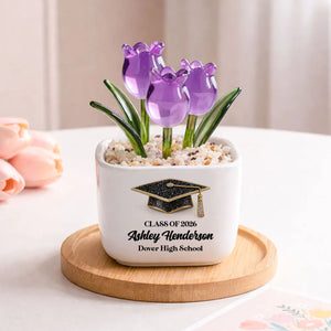 2026 Graduation Personalized Glass Everlasting Tulips