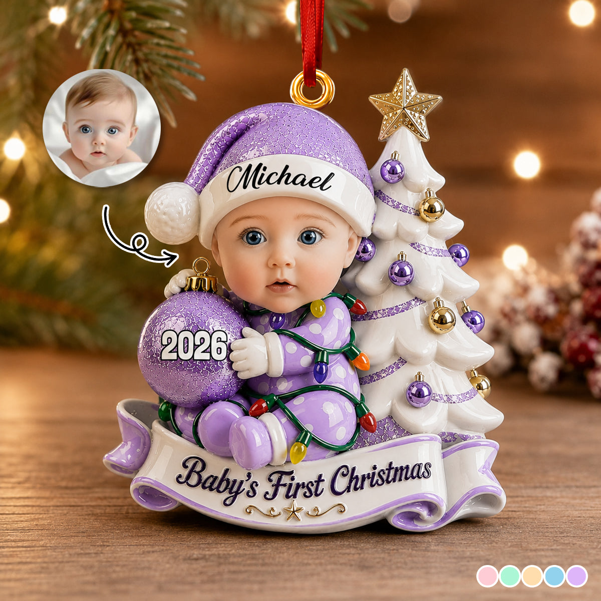 New Parents - Little Hands Big Love Christmas - Family Ornament - Real 3D Raised Ornament