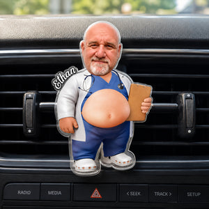 Custom Photo Funny Belly Healthcare Heroes - Personalized Squishy Car Vent Clip