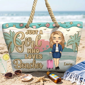 Just A Girl Who Loves Beaches - Personalized Beach Bag