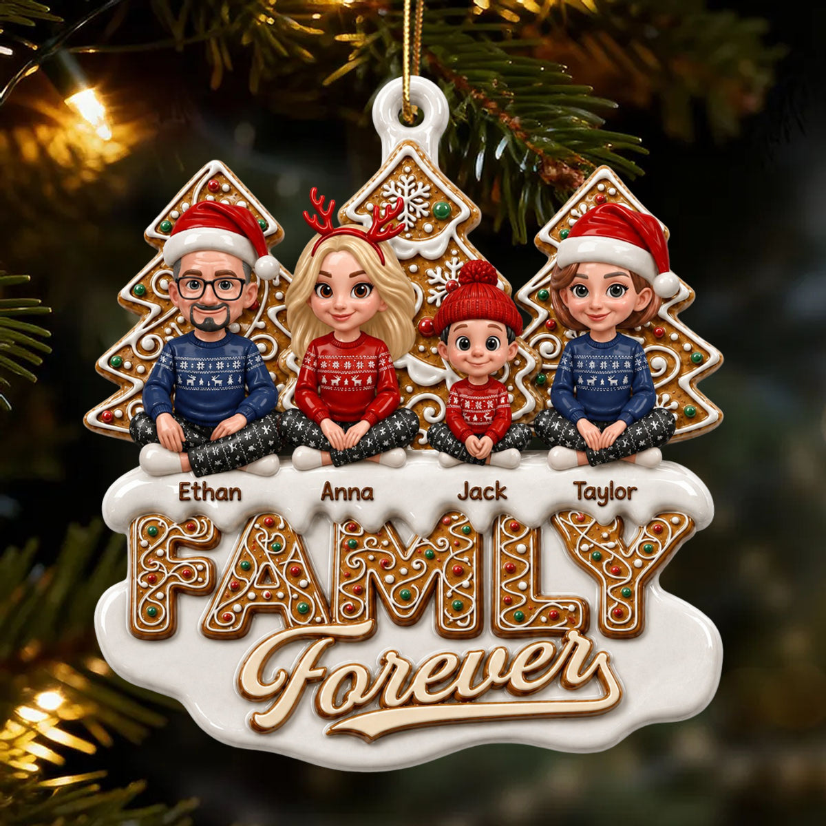 Personalized Christmas Birthday Gifts  - Linked By Love - Real 3D Raised Ornament