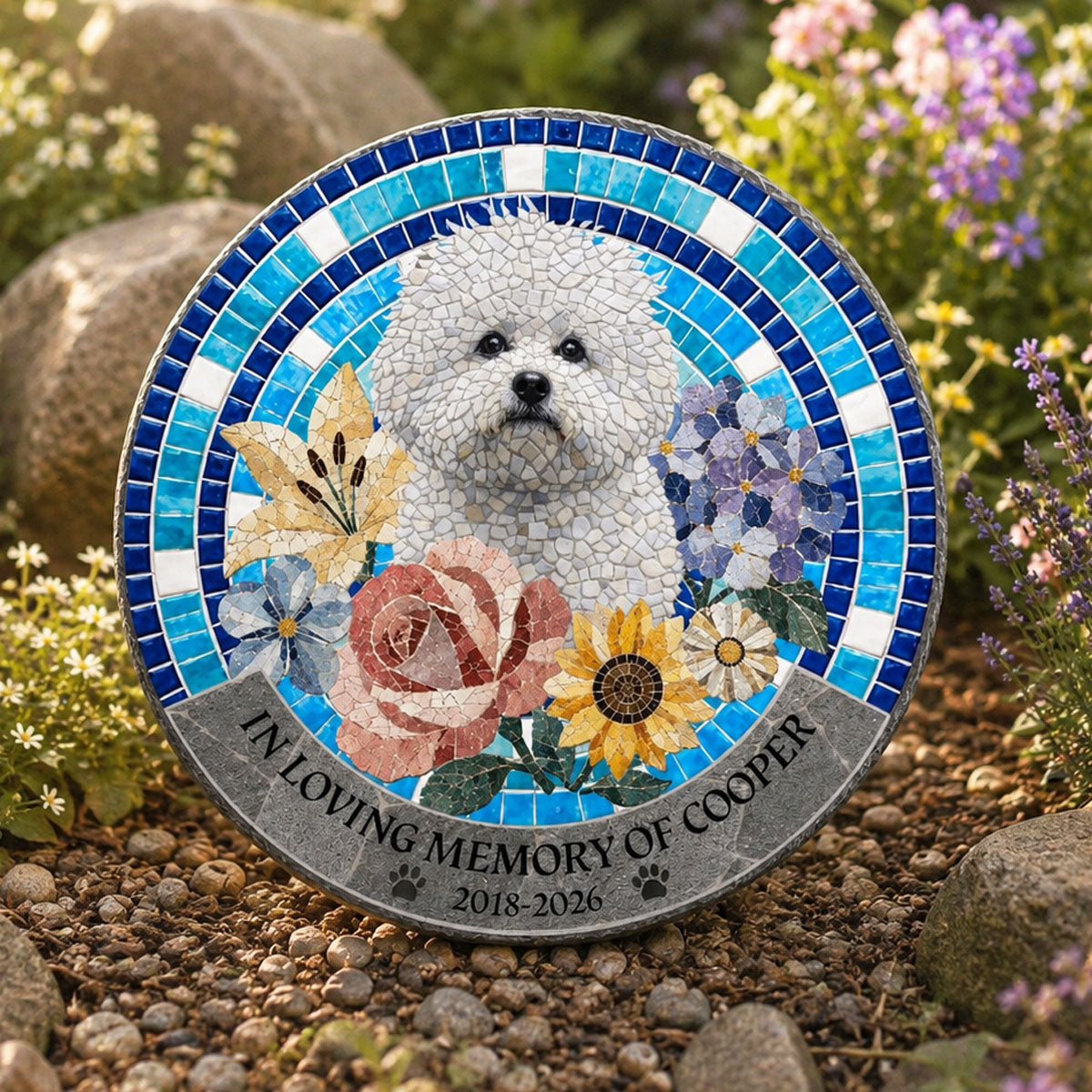 Rainbow Bridge Memorial Garden Stone – Custom Pet Memorial