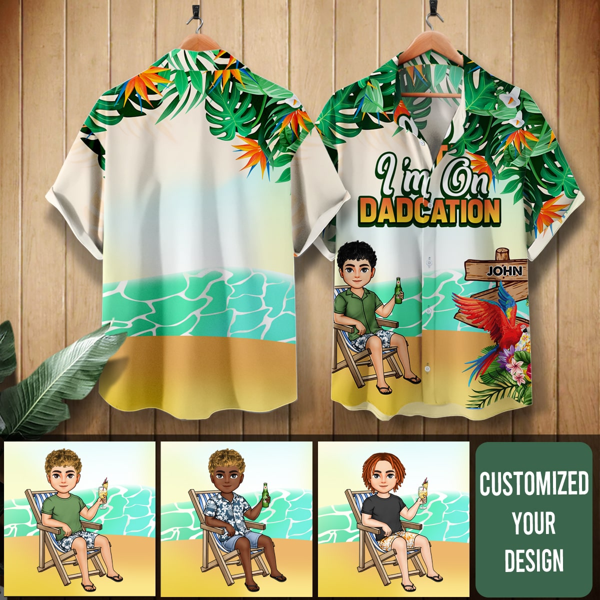 I'm On Dadcation - Personalized Hawaiian Shirt - Gift For Father, Summer, Traveling, Beach Vacation