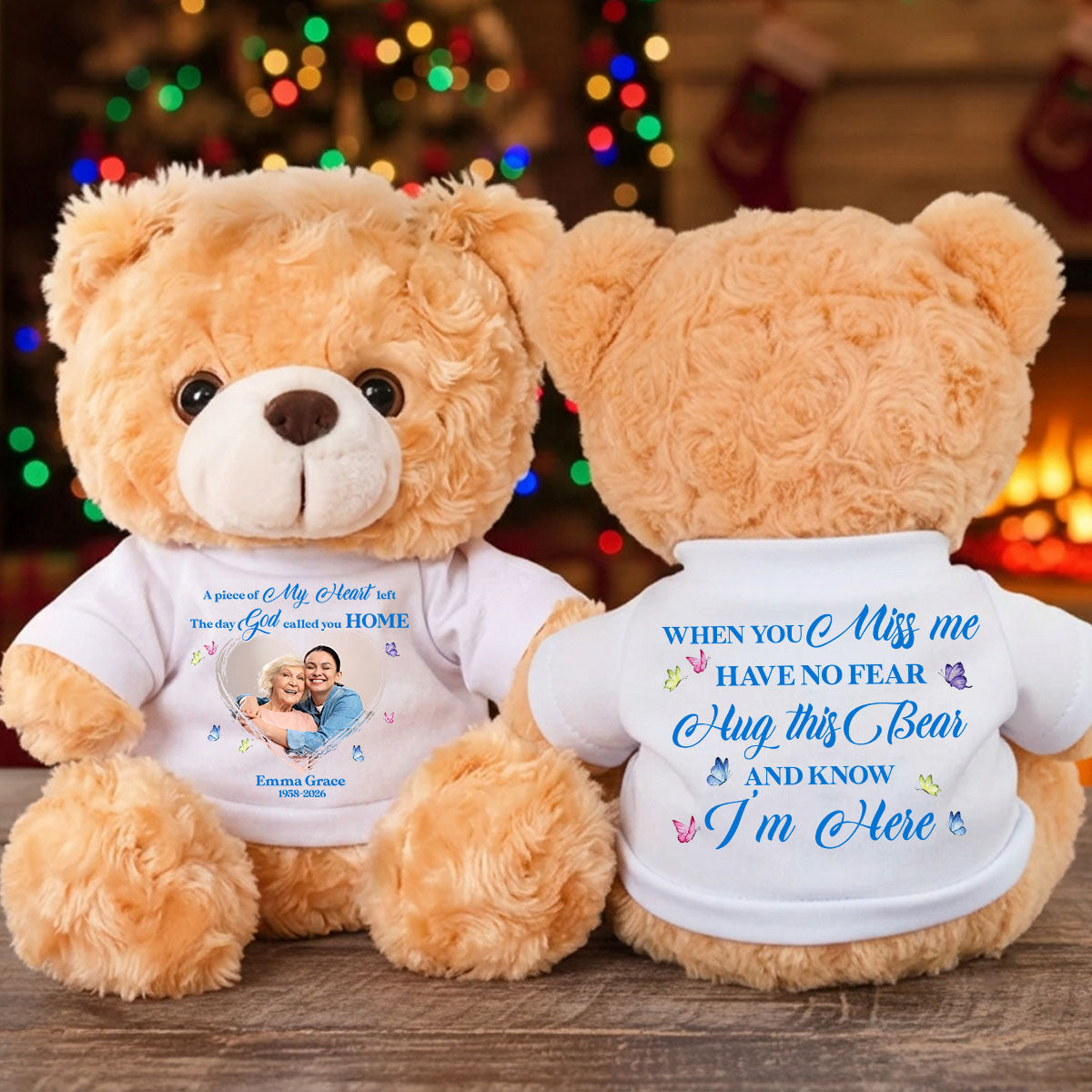 My Heart Left The Day God Called You Home - Personalized Custom Teddy Bear