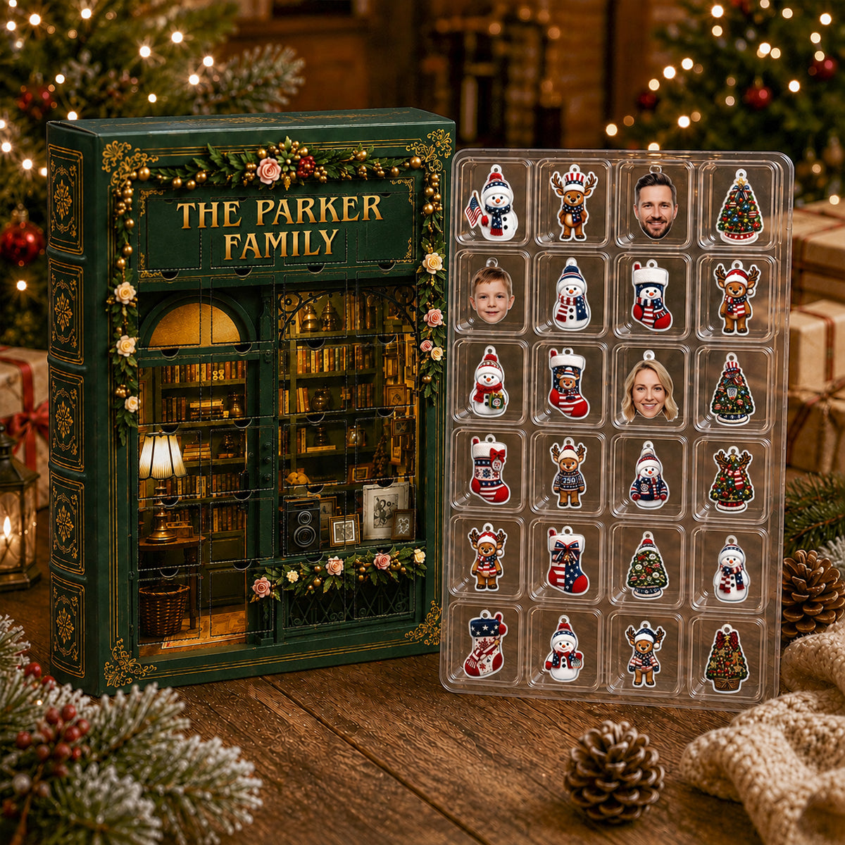 Our Family Christmas Advent Calendar 2026 - 24 Day Spirits Countdown, Acrylic Charms Blind Box - Gift For Family