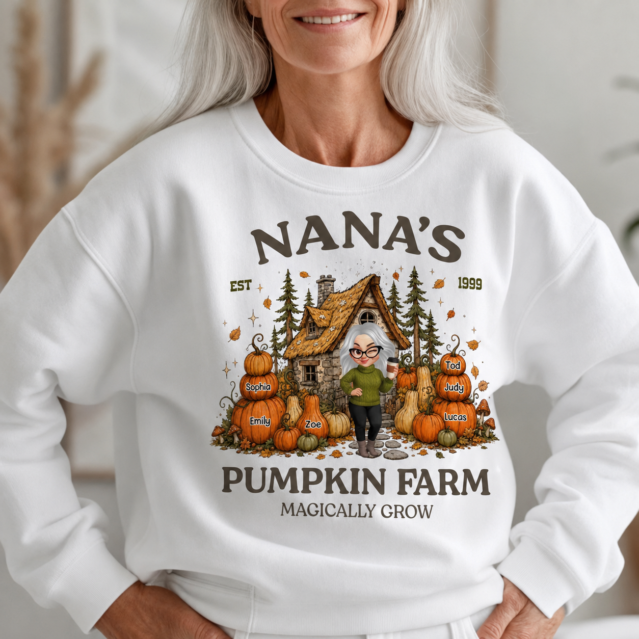 Nana's Pumpkin Farm Shirt, Fall Season Shirt, Cozy Fall Sweatshirt, Pumpkin Farm Tee, Spooky Season Gift