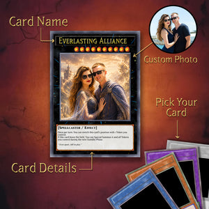 Custom Photo Wedding Gift Personalized Couple Card, Custom Photo Trading Card