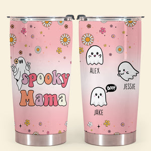 Spooky Grandma With Cute Ghosts - Personalized Tumbler - Gift For Grandma, Mother, Halloween