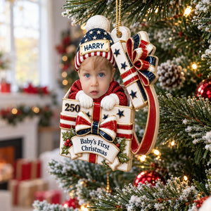 Baby Christmas Gift Box - Real 3D Raised Ornament