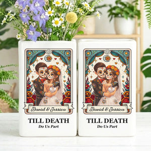 Custom Photo Semi Realistic Portrait You & Me We Got This - Ceramic Book Flower Vase